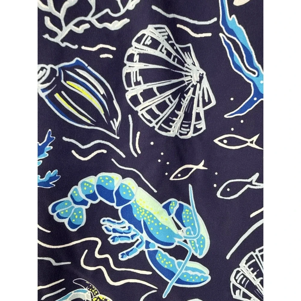 Vineyard Vines Men 3XB Navy Sea Life Lobster Turtle Lined Swim Trunks Cruise EUC
